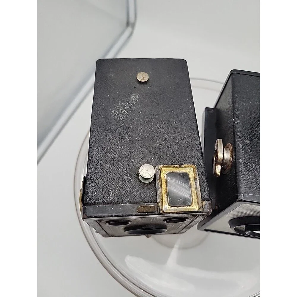 2 Vintage KODAK Six-20 BROWNIE Junior Box Camera For 620 Film & Ansco Shur-flash